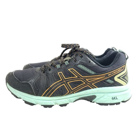 Asics Gel-Venture-7 Womens Size 7.5  Trail Running Shoes Black & Mint - Picture 5 of 9
